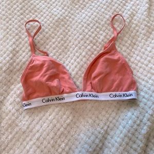 Calvin Klein orange bralette size small